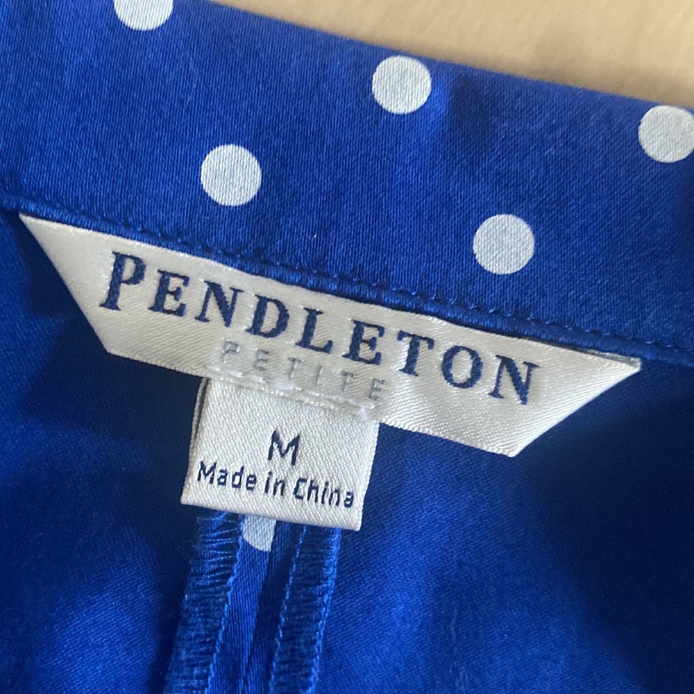Pendleton Cotton Button Up Polka Dot Spring Top/S… - image 2